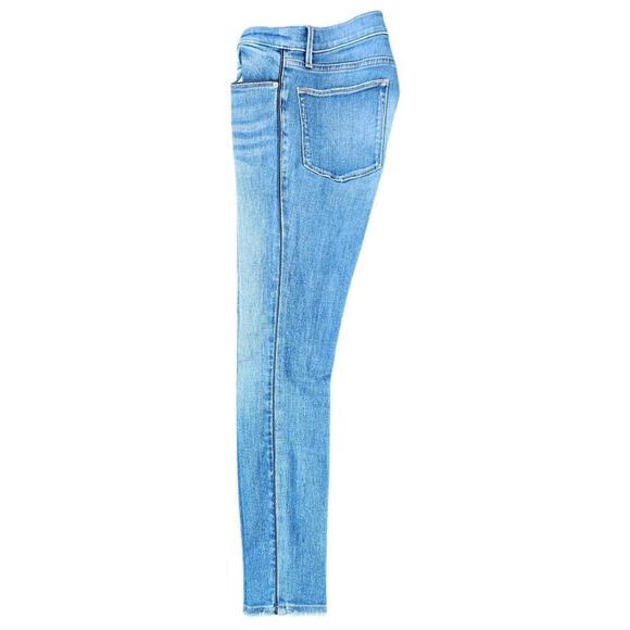 Frame Le High Skinny Jeans Size 26 Medium Wash w/ Black Piping Distressed - Picture 1 of 9